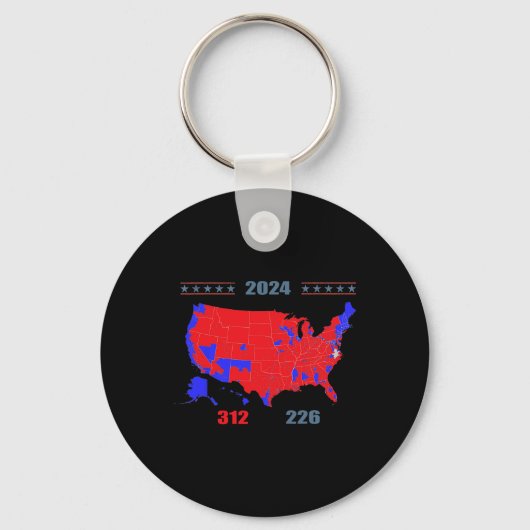 2024年選挙マップトランプ312赤2024選挙区 キーホルダー (正面)