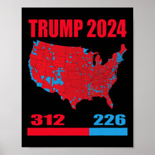 2024年選挙マップトランプ312赤2024選挙区 ポスター