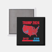 2024年選挙マップトランプ312赤2024選挙区 マグネット (正面/裏面)