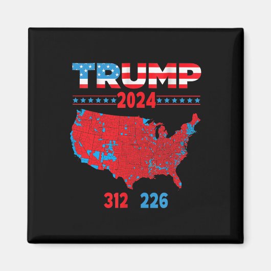 2024年選挙マップトランプ312赤2024選挙区 マグネット (正面)