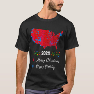 2024年選挙マップメリークリスマストランプニュープレシ Tシャツ