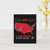 2024年選挙マップメリークリスマストランプ地滑り カード (黄色い花)