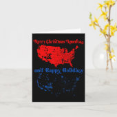 2024年選挙マップメリークリスマストランプ地滑り カード (黄色い花)