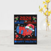 2024年選挙マップメリークリスマストランプ地滑り カード (黄色い花)