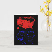 2024年選挙マップメリークリスマストランプ地滑り カード (黄色い花)