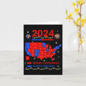 2024年選挙マップメリークリスマストランプ地滑り カード (黄色い花)