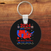 2024年選挙マップメリークリスマストランプ地滑り キーホルダー (正面)