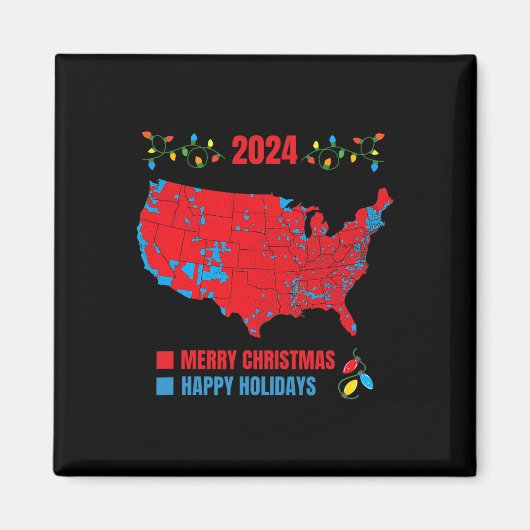 2024年選挙マップメリークリスマストランプ地滑り マグネット (正面)