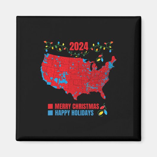 2024年選挙マップメリークリスマストランプ地滑り マグネット (正面)