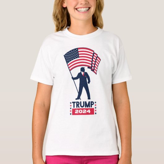 2024年選挙ロゴドナルド・トランプ大統領T-S Tシャツ (正面)