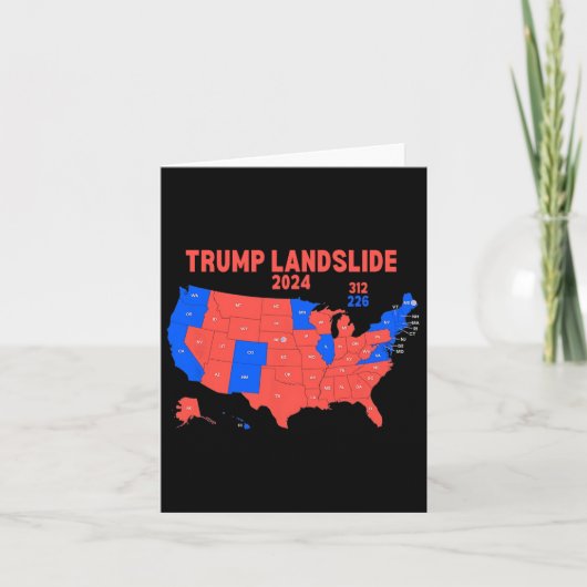 2024年選挙人地図トランプ312地滑り カード (正面)