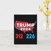 2024年選挙人地図トランプ312赤選挙人2024 Res カード (黄色い花)
