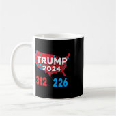 2024年選挙人地図トランプ312赤選挙人2024 Res コーヒーマグカップ (左)