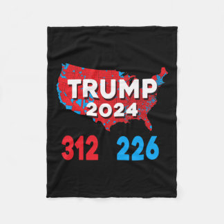 2024年選挙人地図トランプ312赤選挙人2024 Res フリースブランケット