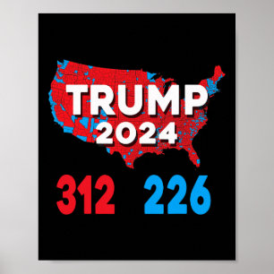 2024年選挙人地図トランプ312赤選挙人2024 Res ポスター