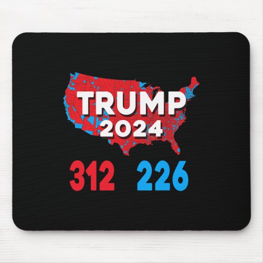 2024年選挙人地図トランプ312赤選挙人2024 Res マウスパッド (正面)