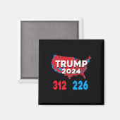 2024年選挙人地図トランプ312赤選挙人2024 Res マグネット (正面/裏面)