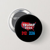 2024年選挙人地図トランプ312赤選挙人2024 Res 缶バッジ (正面&裏面)