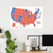 2024年選挙区米国選挙地図 ポスター (ホームオフィス)