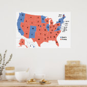 2024年選挙区米国選挙地図 ポスター (キッチン)
