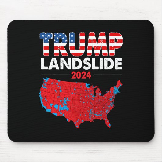 2024年選挙地図トランプ地滑り的赤選挙マップ マウスパッド (正面)