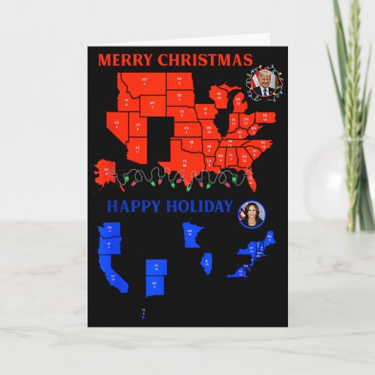 2024年選挙地図 メリークリスマス トランプ圧勝 カード (正面)