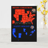 2024年選挙地図 メリークリスマス トランプ圧勝 カード (黄色い花)