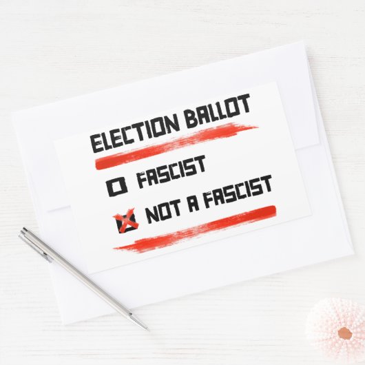 2024年選挙投票:ファシストではない投票 長方形シール (封筒)