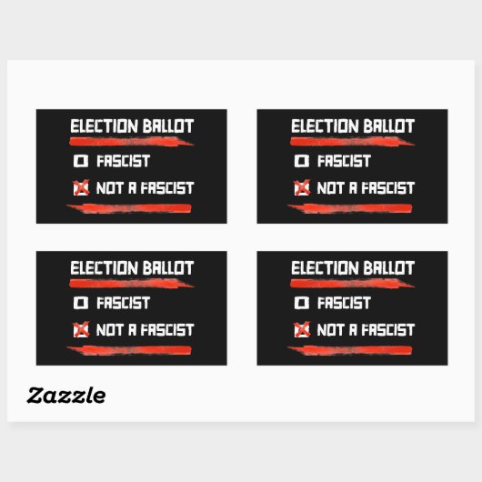 2024年選挙投票:ファシストではない投票 長方形シール (シート)