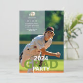 2024年野球写真 卒業パーティー 招待状 (スタンド正面)