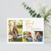 2024年金ゴールドシンプル手書院卒業 サンキューカード (スタンド正面)