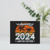 2024年限定 レトロでカッコいい 2024年から最高の1年 ポストカード (スタンド正面)