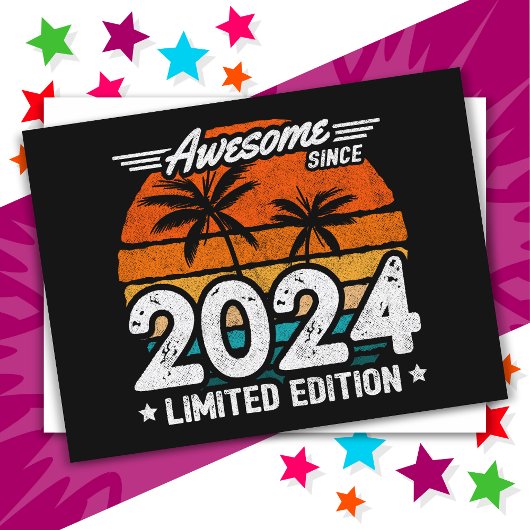 2024年限定 レトロでカッコいい 2024年から最高の1年 ポストカード
