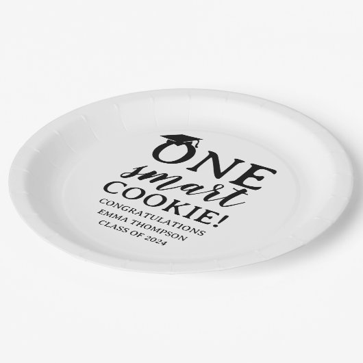2024年頭が切れる卒業のCookieクラス1つ ペーパープレート (アングル)