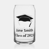 2024年黒人大学院生の名前のクラス文字Grad Cap ガラス缶