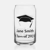 2024年黒人大学院生の名前のクラス文字Grad Cap ガラス缶 (裏面)