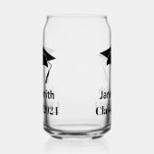 2024年黒人大学院生の名前のクラス文字Grad Cap ガラス缶 (左)