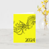 2024年龍の年 カード (黄色い花)