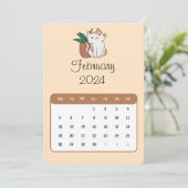 2024年2月スタンドアローン猫と植物カレンダー メニュー (スタンド正面)