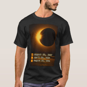 2024年4太陽の月8日のEclipseチェック・リスト合計 Tシャツ