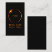 2024年4太陽の月8日のEclipse合計チェック・リスト 名刺 (正面/裏面)