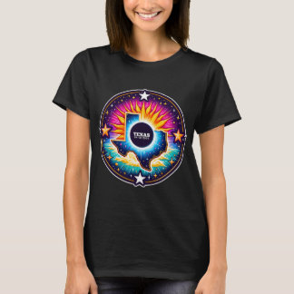 2024年4太陽の月8日皆既日食の地図 Tシャツ