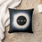 2024年4月黒白太陽の皆既日食 クッション (ブランケット)