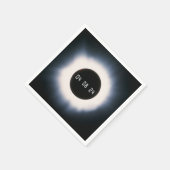 2024年4月黒白太陽の皆既日食 スタンダードカクテルナプキン (角)