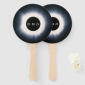 2024年4月黒白太陽の皆既日食 ハンドファン (正面&裏面)