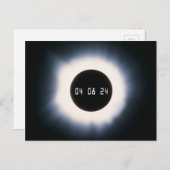2024年4月黒白太陽の皆既日食 ポストカード (正面/裏面)
