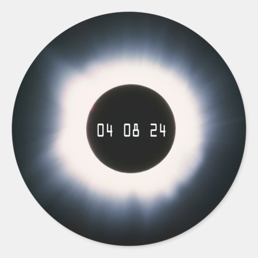 2024年4月黒白太陽の皆既日食 ラウンドシール (正面)