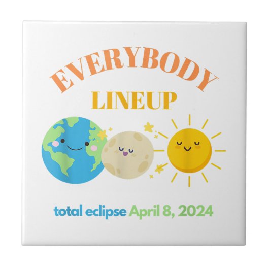 2024年4月8日おもしろい地球ムーンサンキュート タイル (正面)