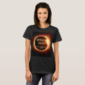 2024年4月8日の皆既日食 オリジナル Tシャツ (正面フル)