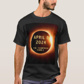 2024年4月8日の皆既日食 オリジナル Tシャツ (正面)
